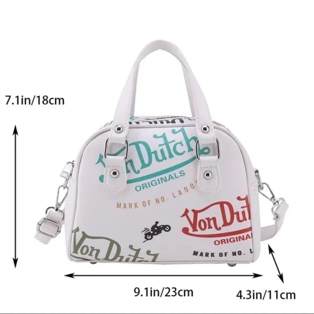 Von Dutch Pink and White Crossbody Bag - Picture 3 of 3